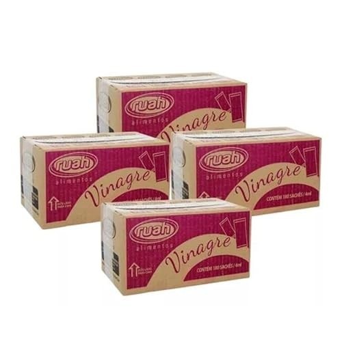 Vinagre Sachê Stick 4ml Ruah - 4 Caixas Total 720 Unidades