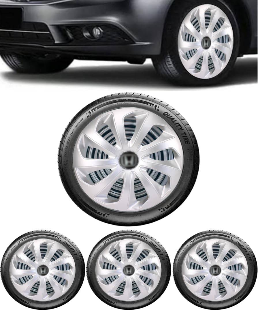 Jogo 4 Calotas Esportivas Velox Prata Aro 15 - Honda Fit, City, Civic