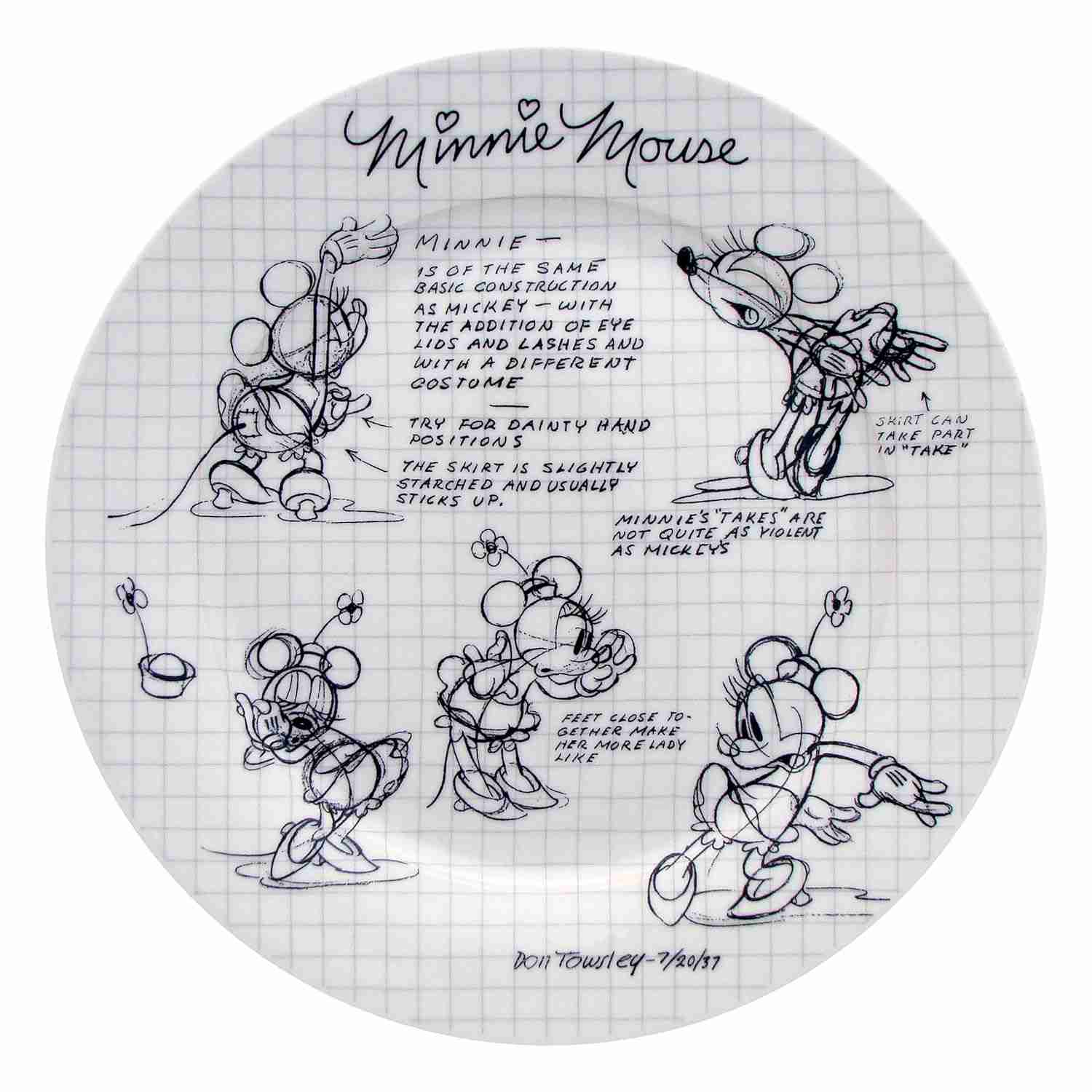 Conjunto de Pratos de Jantar da Minnie - 4 Peças em Porcelana Premium Disney