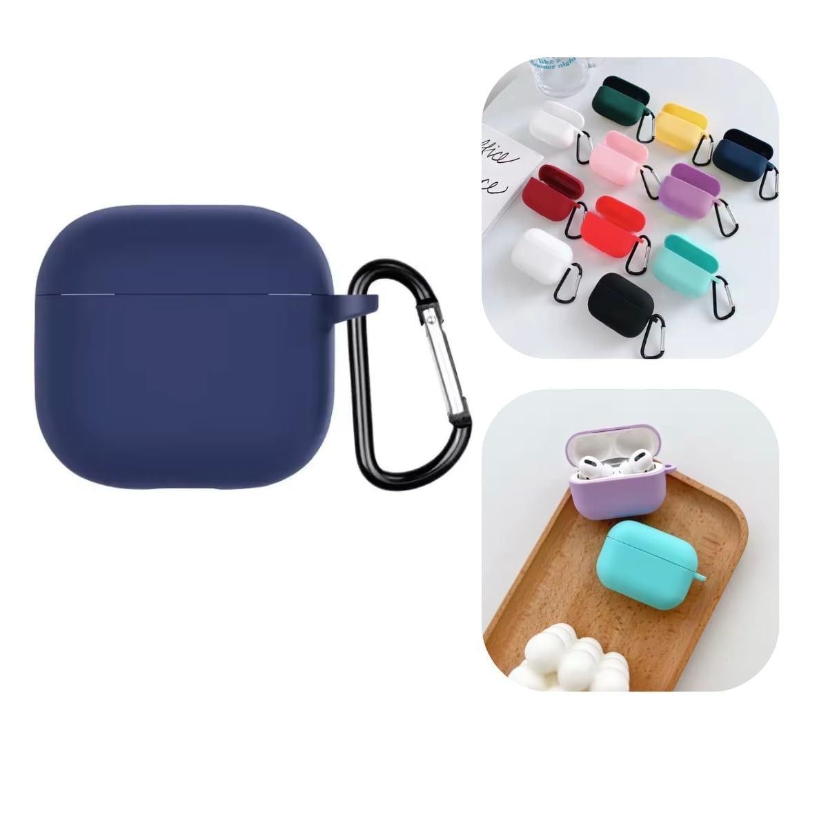 Capa de Silicone Cores Vivas para AirPods 4 - Proteção e Estilo Azul
