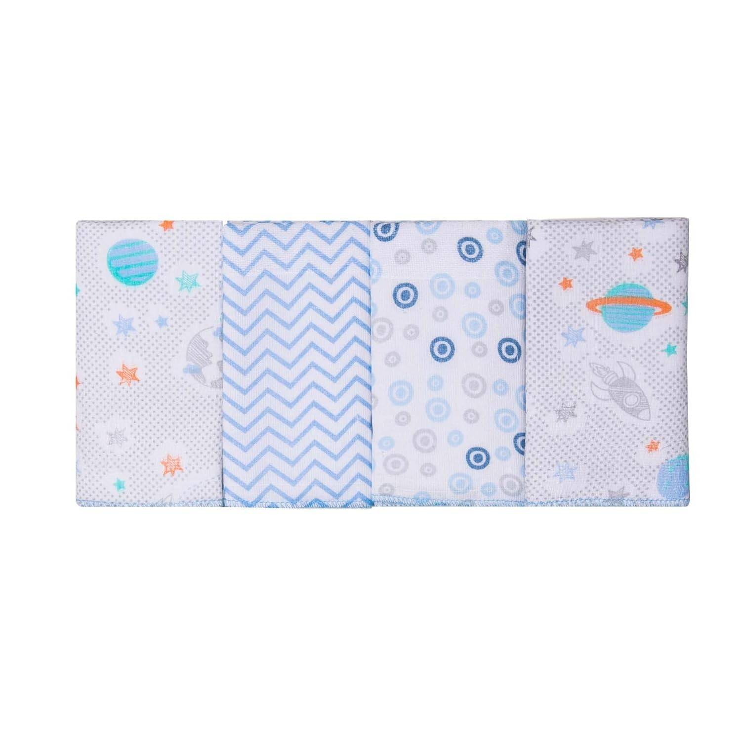 Paninho de Boca Estampado Karinho 32x32cm | 4 Unidades 100% Algodão Macio para Bebês