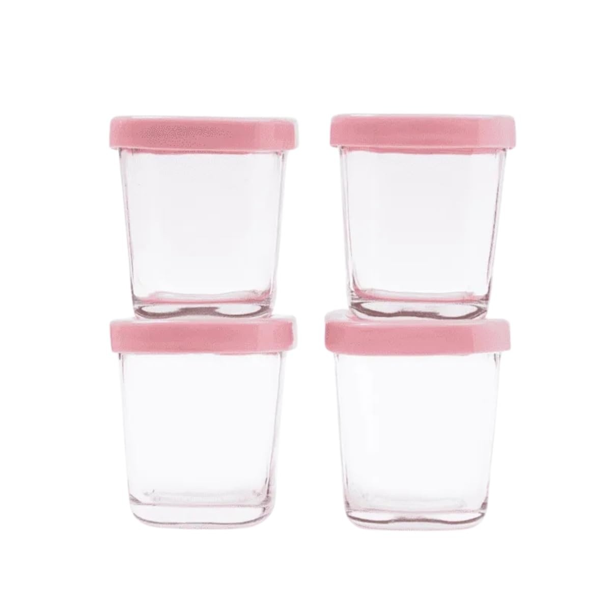 Petit Piá - Kit 4 Potes de Vidro 150ml para Leite Materno e Papinhas | Segurança e Praticidade na Rotina do Bebê