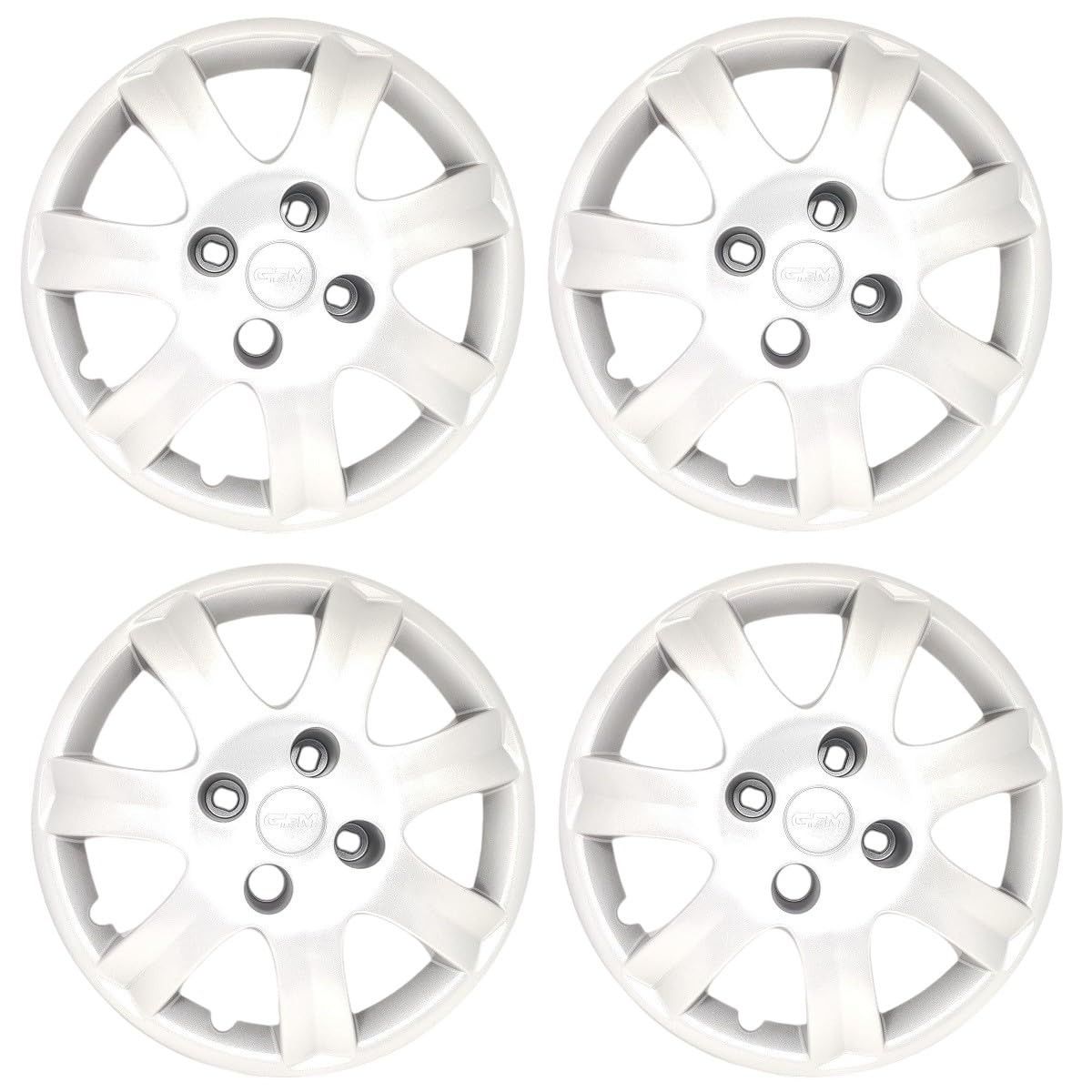 Kit 4 Calotas Prata Aro 14 para Peugeot 206, 207, 307 (2010-2016) - Cubo Alto