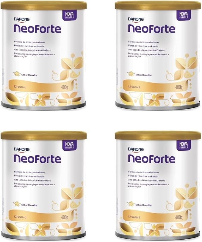 Kit 4 Latas Fórmula Infantil Neoforte 400g - Sabor Baunilha - Promoção