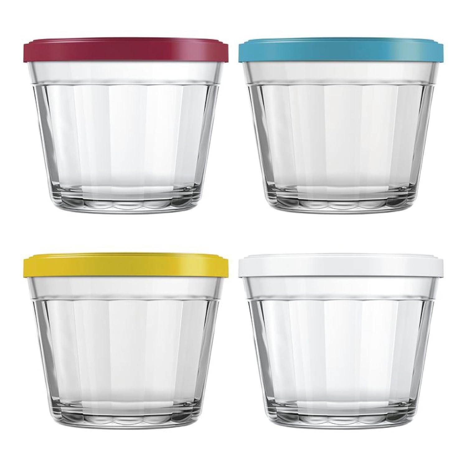 Kit 4 Potes de Vidro Americano com Tampa 150ml - Armazenamento Hermético e Elegante