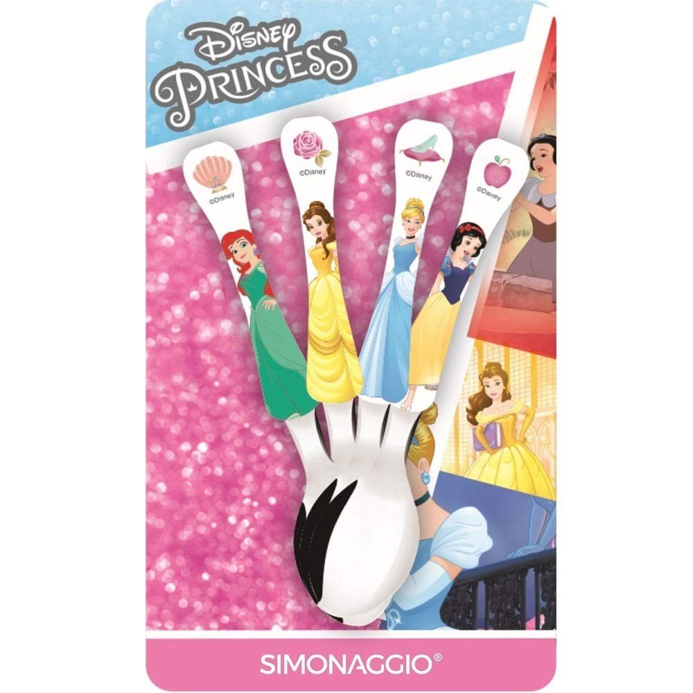 Faqueiro Infantil com 4 Colheres Decoradas - Tema Princesas - Princess