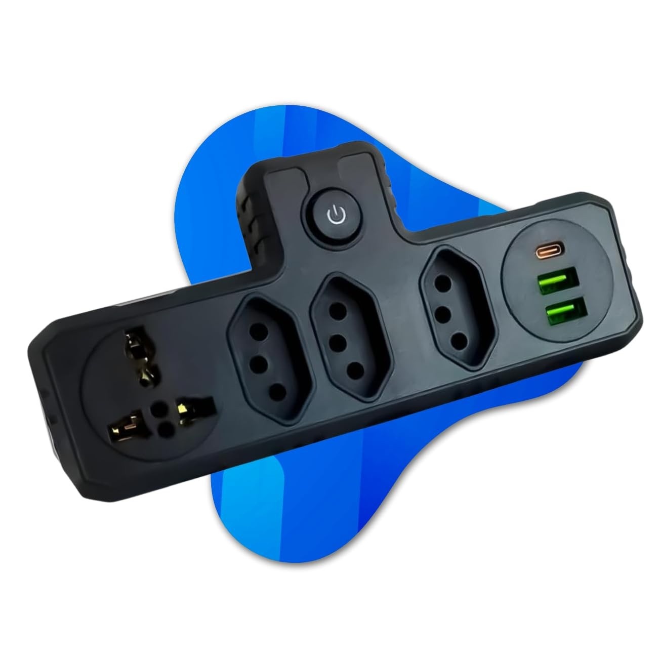 Régua de Energia 4 Tomadas + 3 USB (1 USB-C) 2500W Bivolt - Organize e Carregue Tudo!