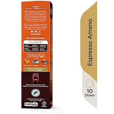 Café Espresso Ameno 3 Corações: 40 Cápsulas Intensas