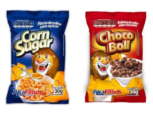 Cereal Sachê Monodose Alcafoods Milho e Chocolate Pacote com 40 Unidades