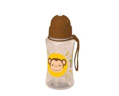 Squeeze Plástico Macaco 400 ml com Canudo de Silicone - Seguro, Antivazamento e Livre de BPA