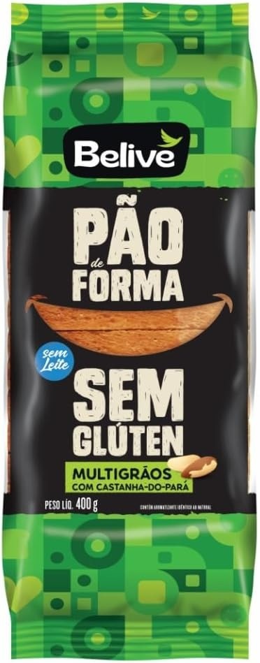 Pão de Forma Multigrãos Sem Glúten Sem Lactose 400g - Belive