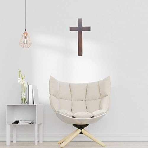 Cruz Crucifixo Minimalista em Madeira 40cm - Decoração Espiritual e Elegante para Casa e Escritório
