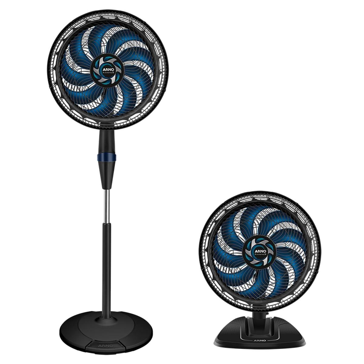 Ventilador de Coluna Arno X-TREME 9 40cm 2 em 1 VE9M - 160W, 9 Pás, 3 Velocidades, Oscilação 80°, Altura Ajustável até 1,5m, Modo Sono