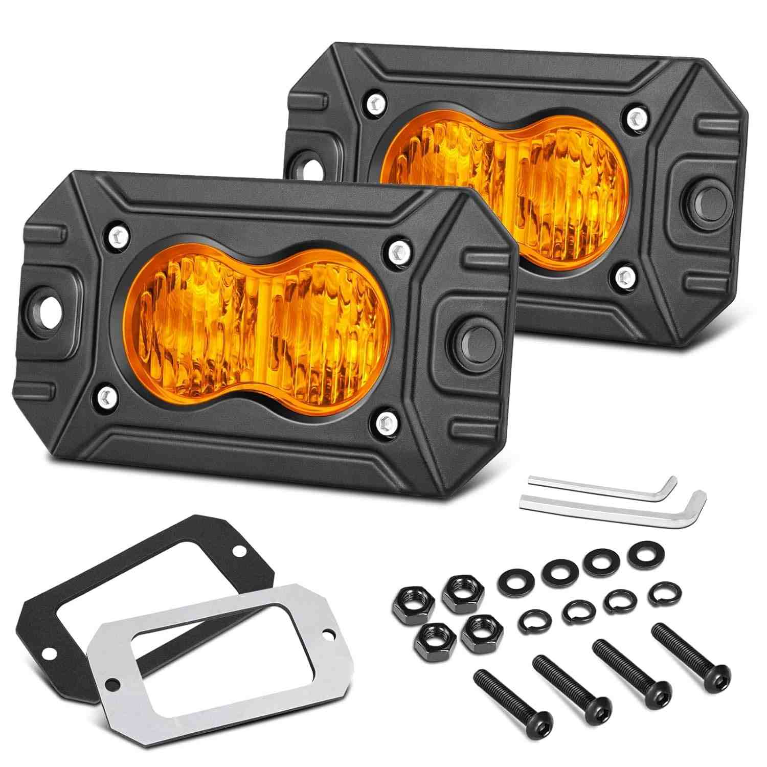 Cápsulas de LED Âmbar 7.6cm 40W: Iluminação Off-Road Potente e Segura