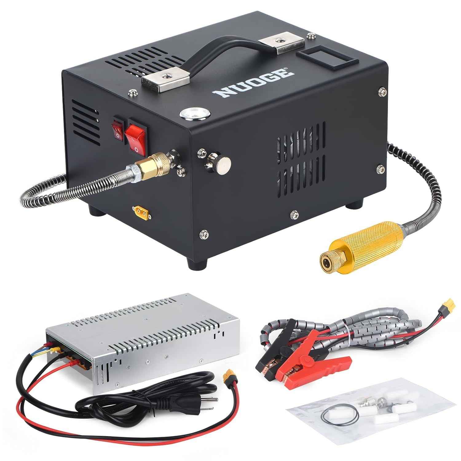 Compressor PCP 4500PSI 12V/110V/220V Portátil - Inflador Airgun, Paintball e Cilindros de Mergulho