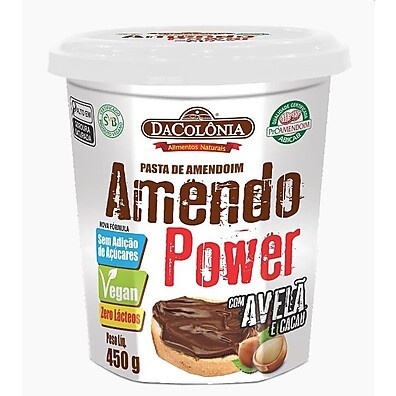 Amendopower DaColônia: Pasta Amendoim Avelã Cacau 450g