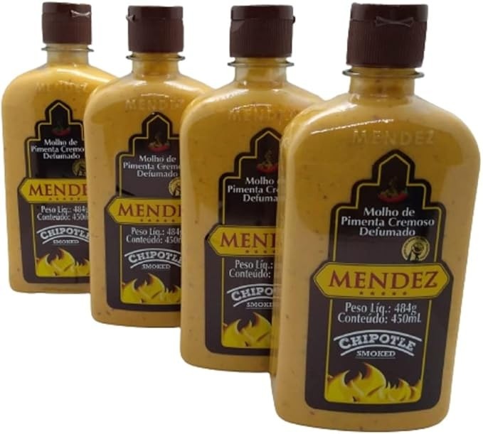 Kit Molho Pimenta Mendez 450ml 04 Cremosa Defumada Chipotle