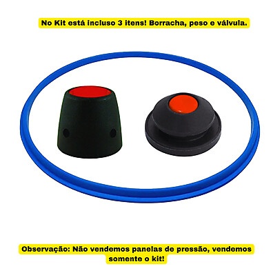 Kit Borracha, Peso e Válvula para Panela de Pressão Clock 3 a 4,5L