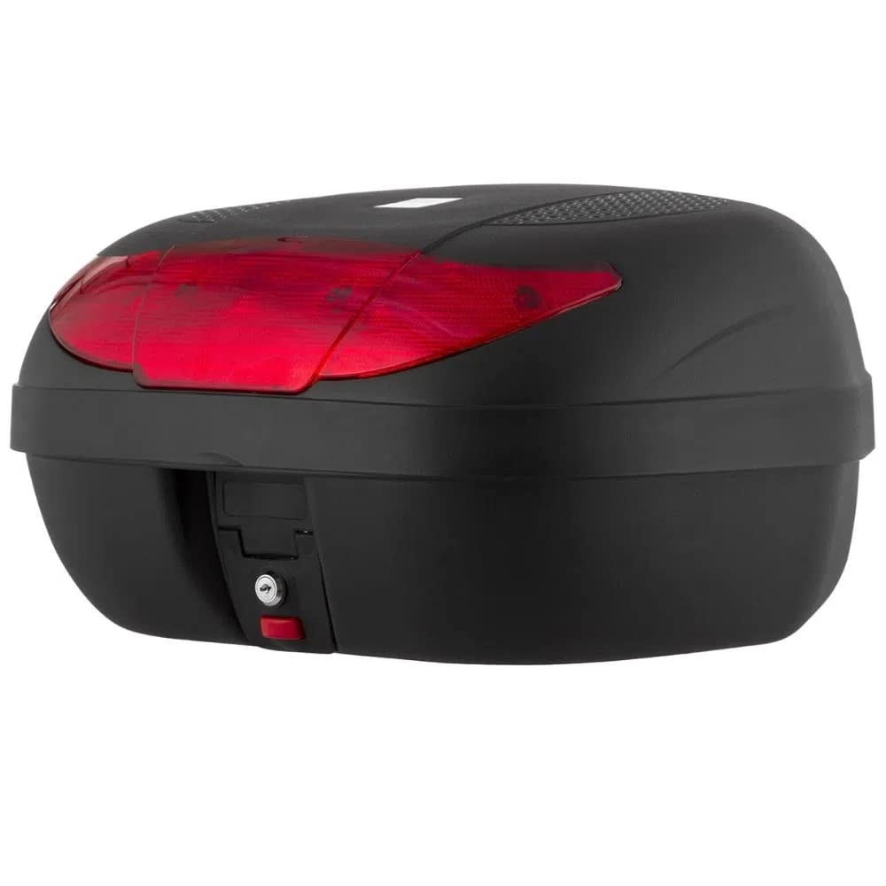 Bauleto Moto 45L Pro Tork Smart Box: Segurança e Estilo para 2 Capacetes (Vermelho Refletor)