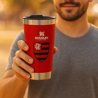 Copo Térmico Personalizado com Tampa e Abridor - 473ml