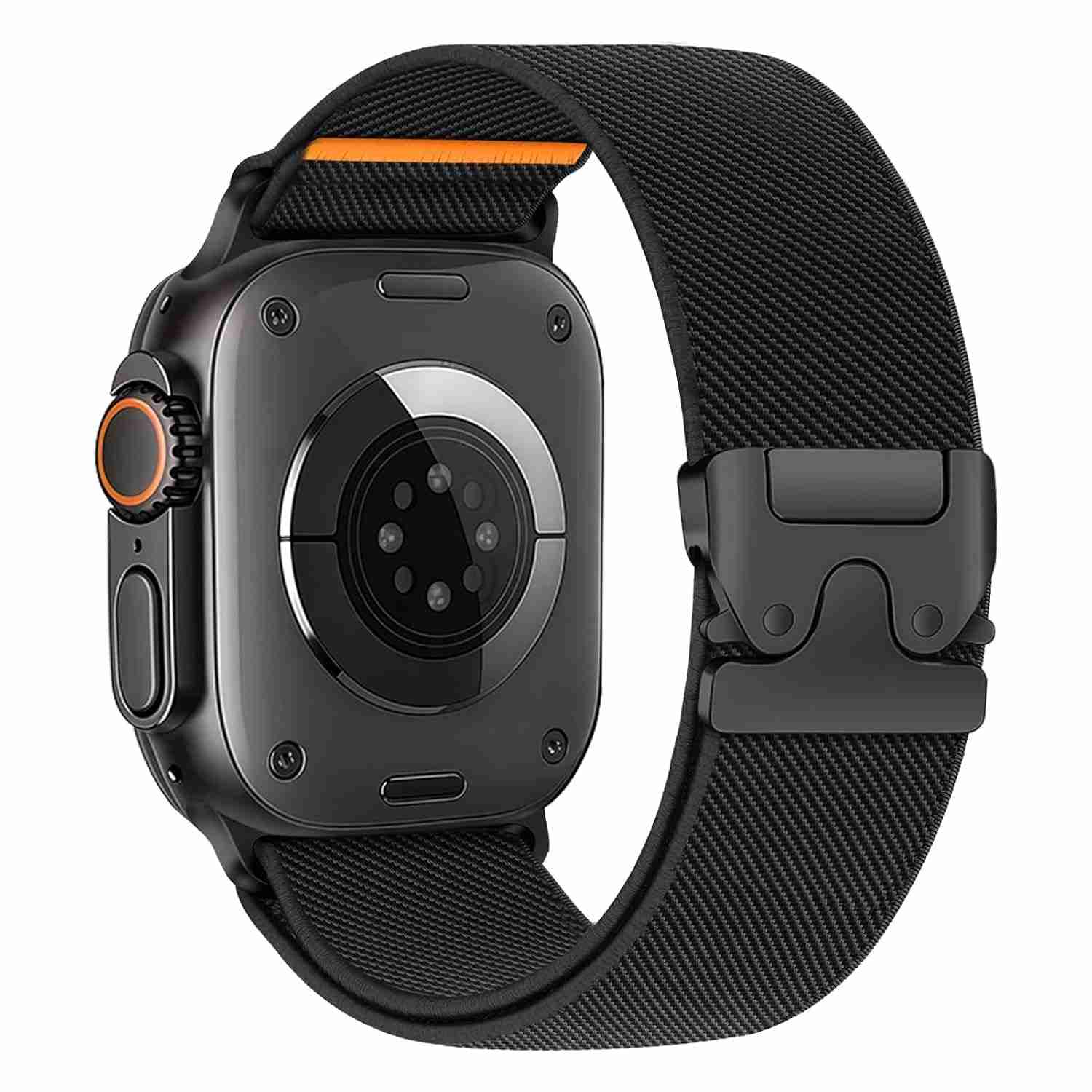 Pulseiras esportivas elásticas para Apple Watch Ultra/2 de 49 mm, 46 mm, 45 mm, 44 mm, 42 mm, 41 mm, 40 mm, 38 mm, fivela de paraquedas para Apple Watch séries 10, 9, 8, 7, 6, 5, 4, 3, SE/2