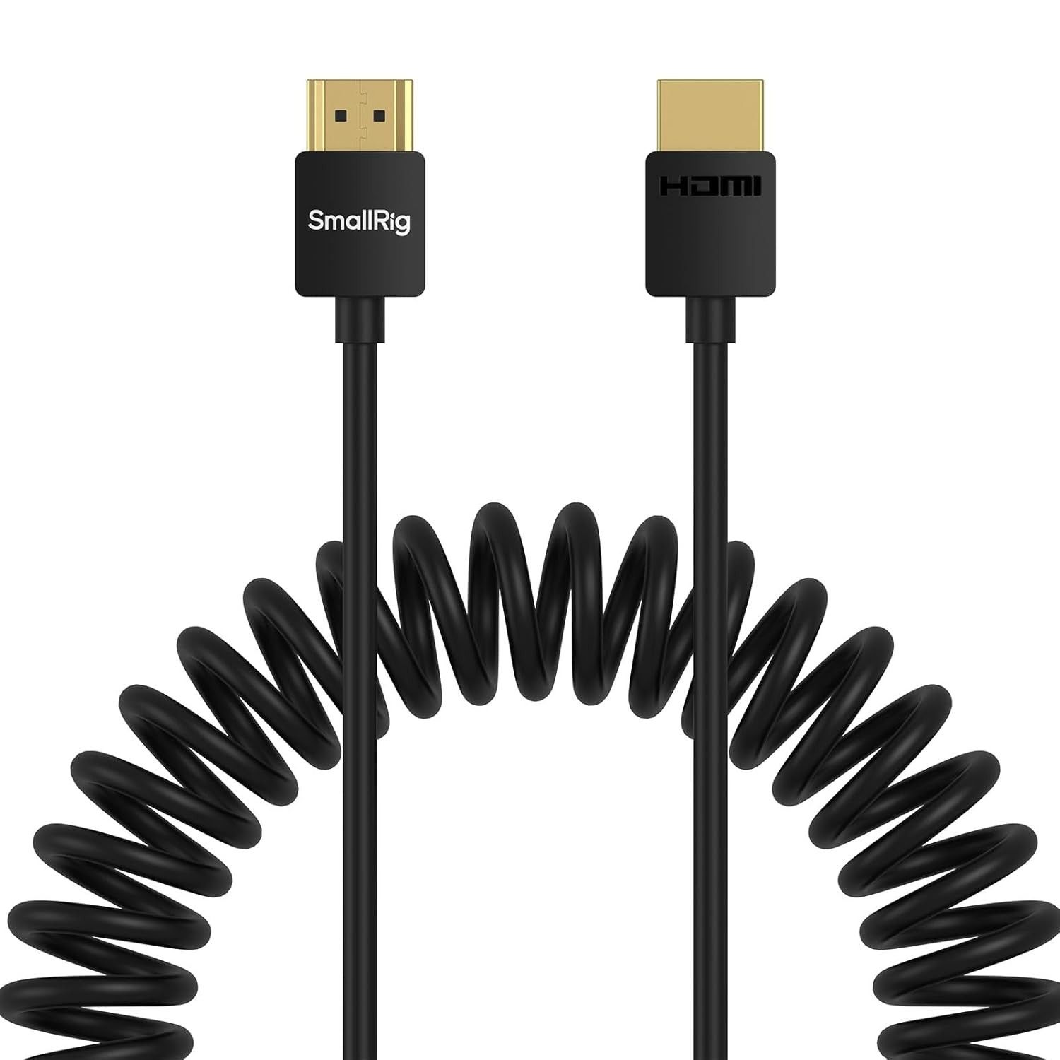 Cabo HDMI Enrolado SMALLRIG 4963: Conexão 4K 60Hz Flexível e Organizada