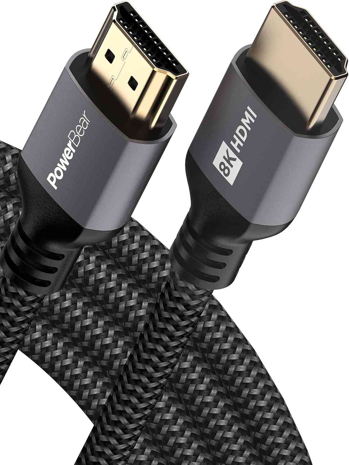 Cabo HDMI 2.1 PowerBear 8K 3m: Velocidade 48Gbps, 4K@120Hz, 8K@60Hz, eARC, HDR Dinâmico - Ideal para PS5, Xbox, PC e Mais!