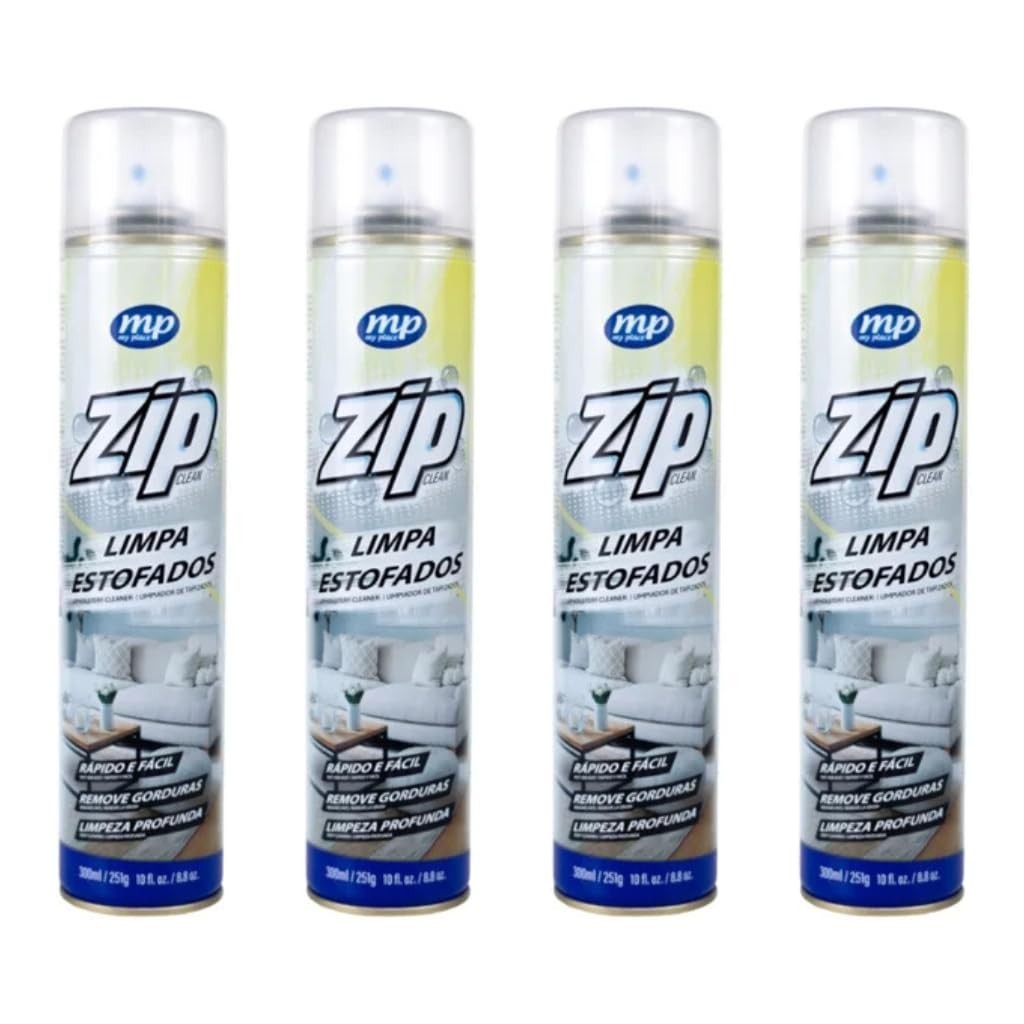 Kit 4x Spray Limpa Estofados ZIP My Place 300ml: Limpeza Profunda e Rápida para Tecidos!