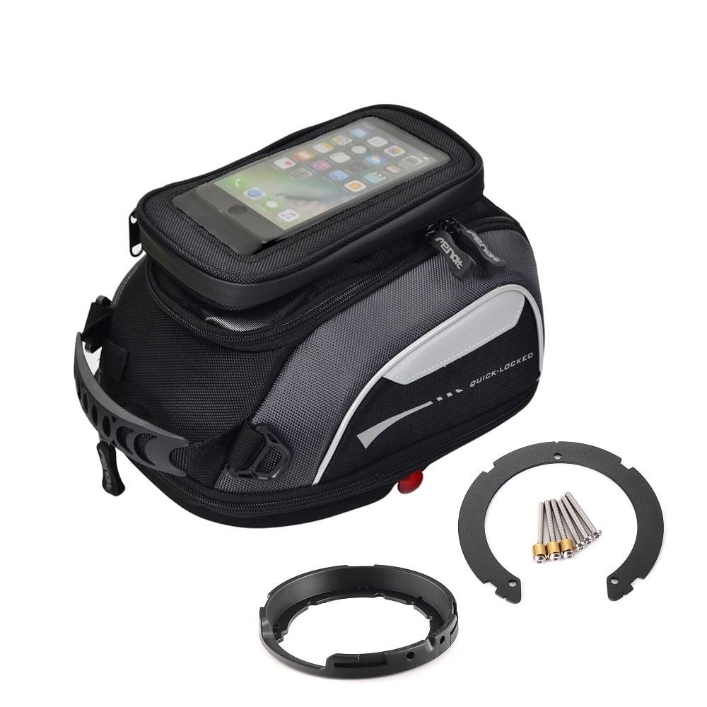 MENAT Bolsa Tanque Moto Anti-Roubo Rápido 5-8L Expansível com Bolso P/ Celular e Capa Chuva