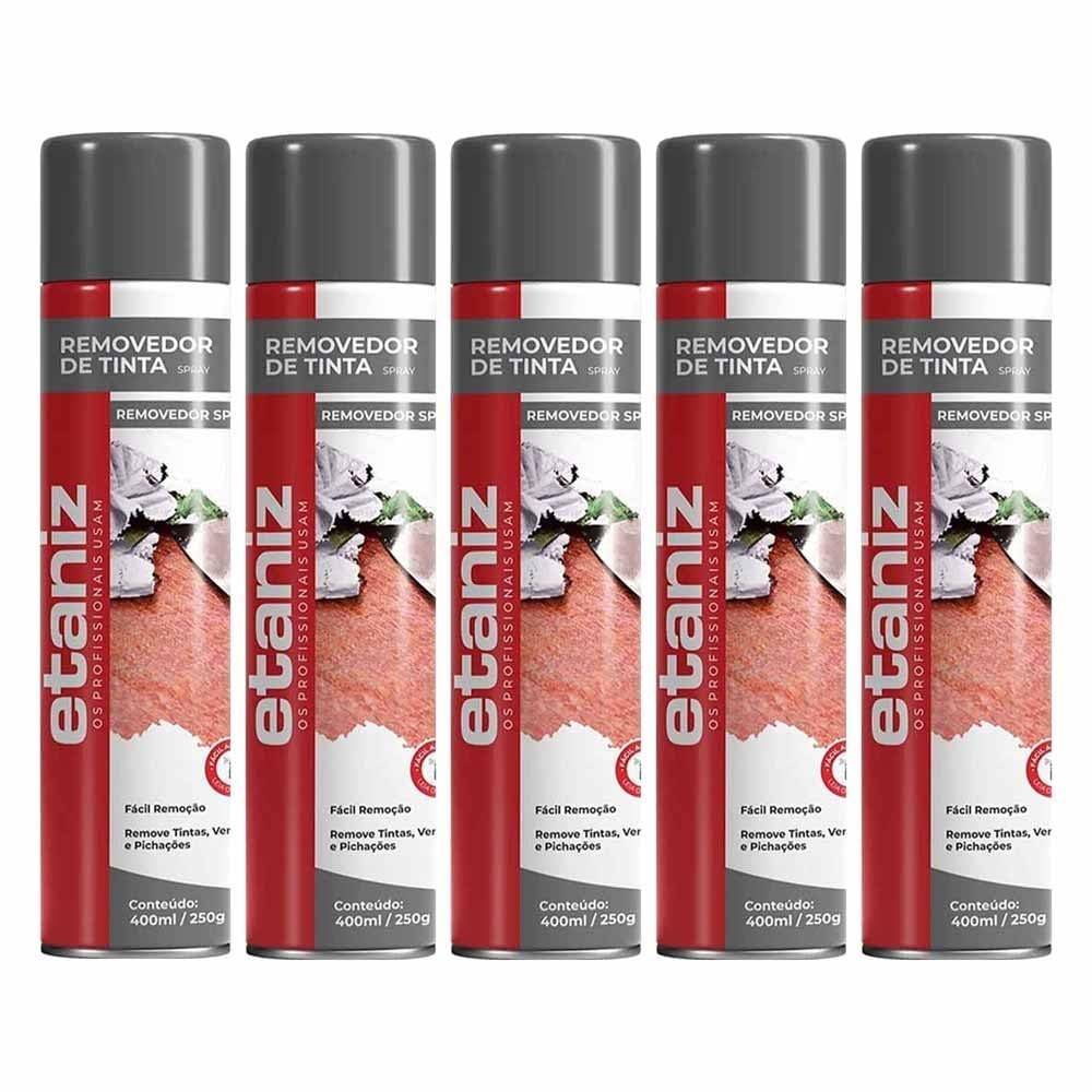 Kit 5 Spray Removedor de Tintas Fácil Remoção 400ml - Etaniz | Solução Profissional para Limpeza de Superfícies
