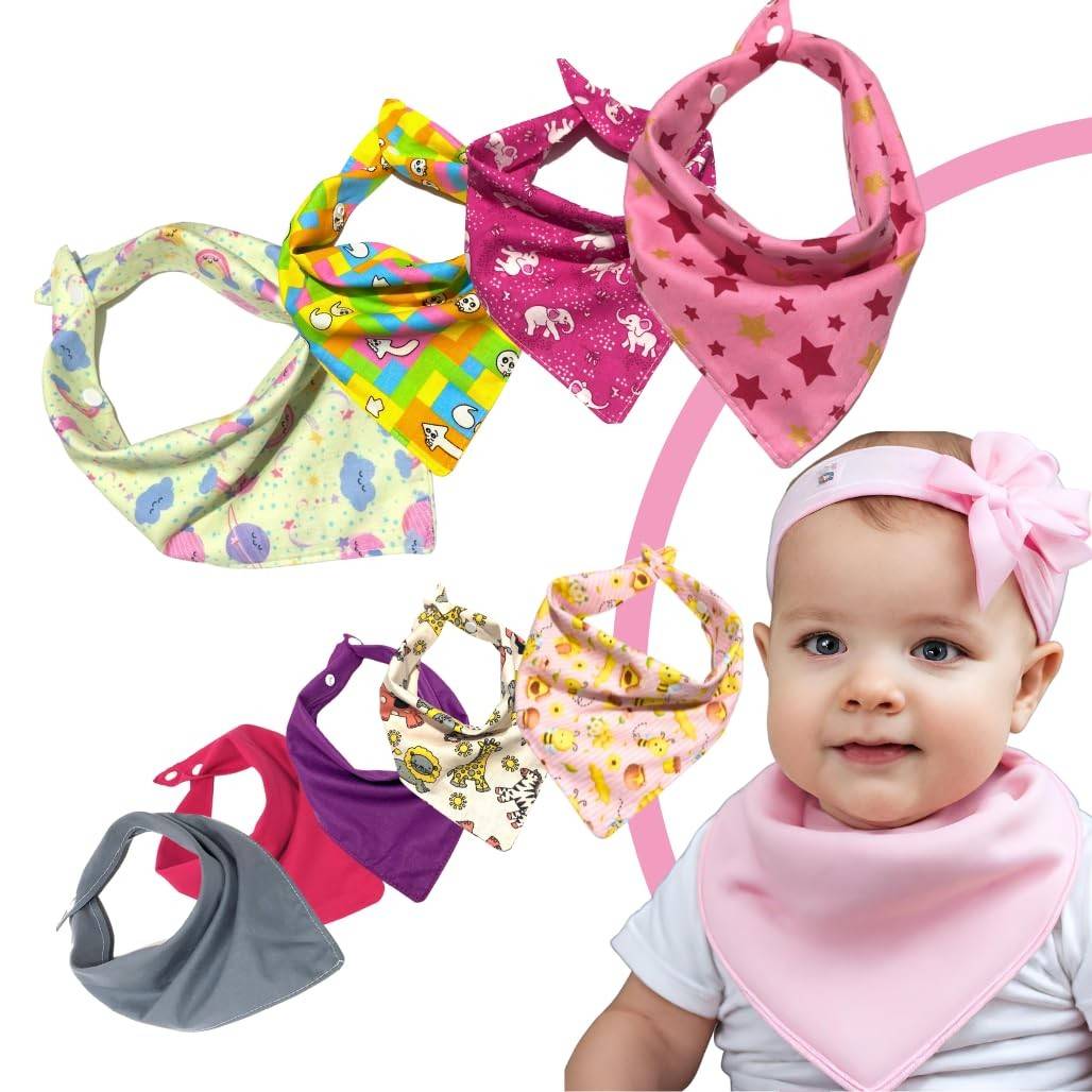 Kit 5 Babador Bandana Ezzif kit com Menina