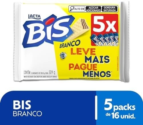 Bis Branco - Kit com 5 unidades de 100,8g