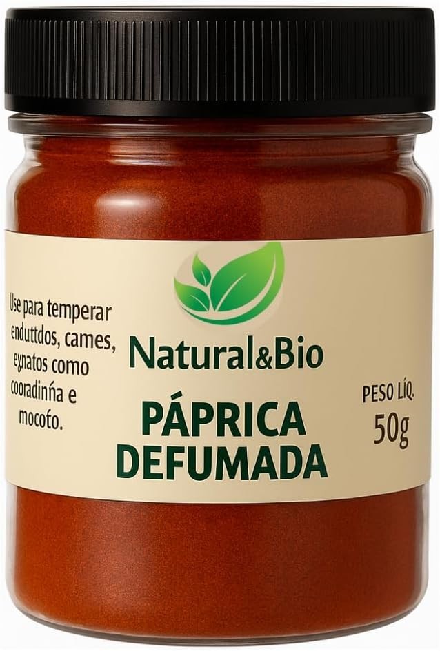 Páprica Defumada Pó Defumado para Carnes Churrasco e Aves Natural&Bio 50 g