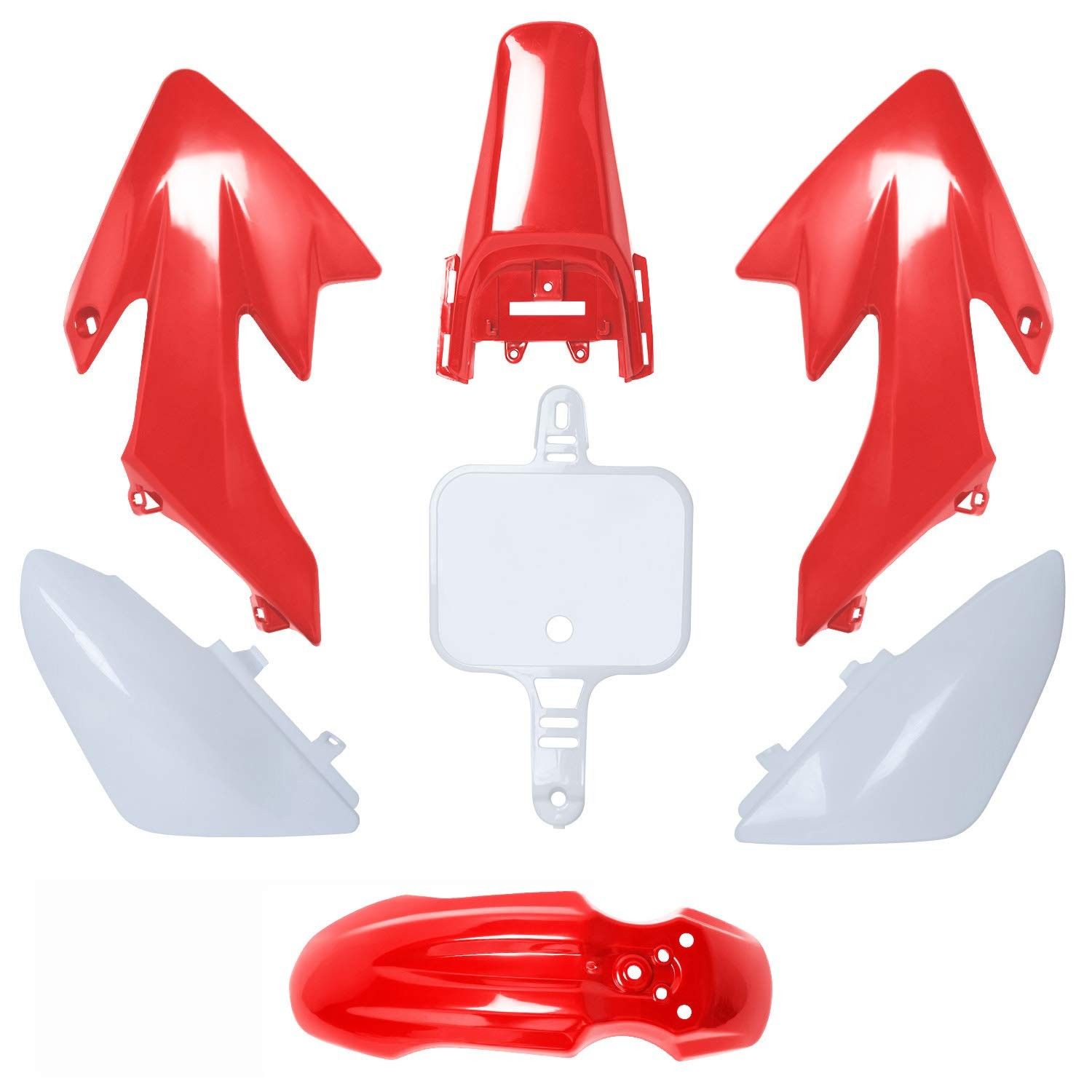 Kit Plástico CRF50 Vermelho e Branco para Honda XR/CRF 50 e Pit Bikes - Upgrade Completo!