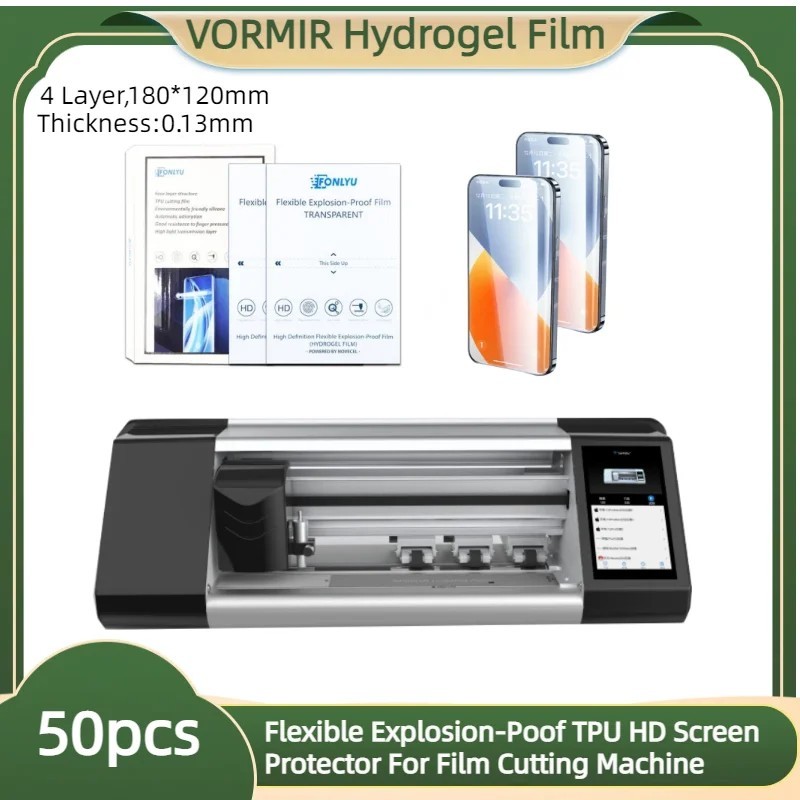 50 Películas Hidrogel TPU HD para Máquina de Corte