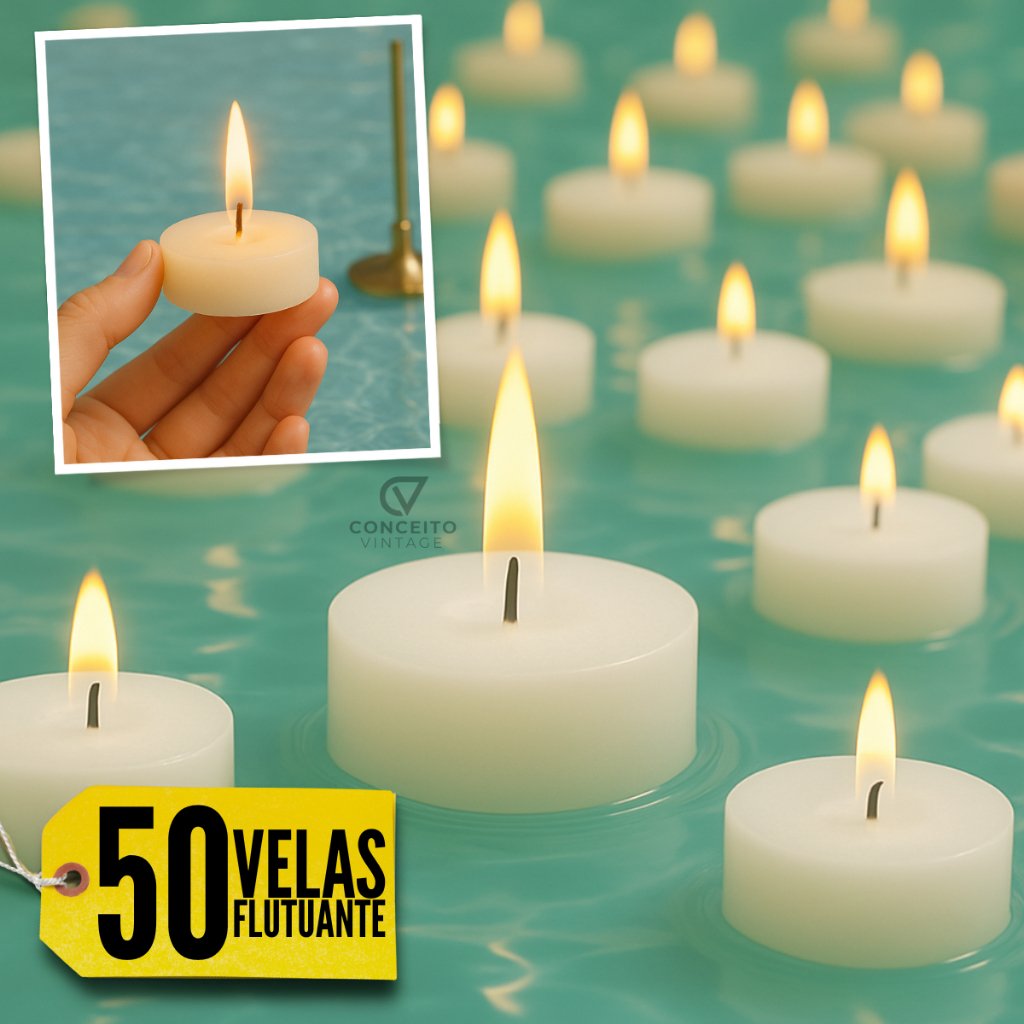 50 Velas Réchaud Flutuantes: Magia para sua Festa!