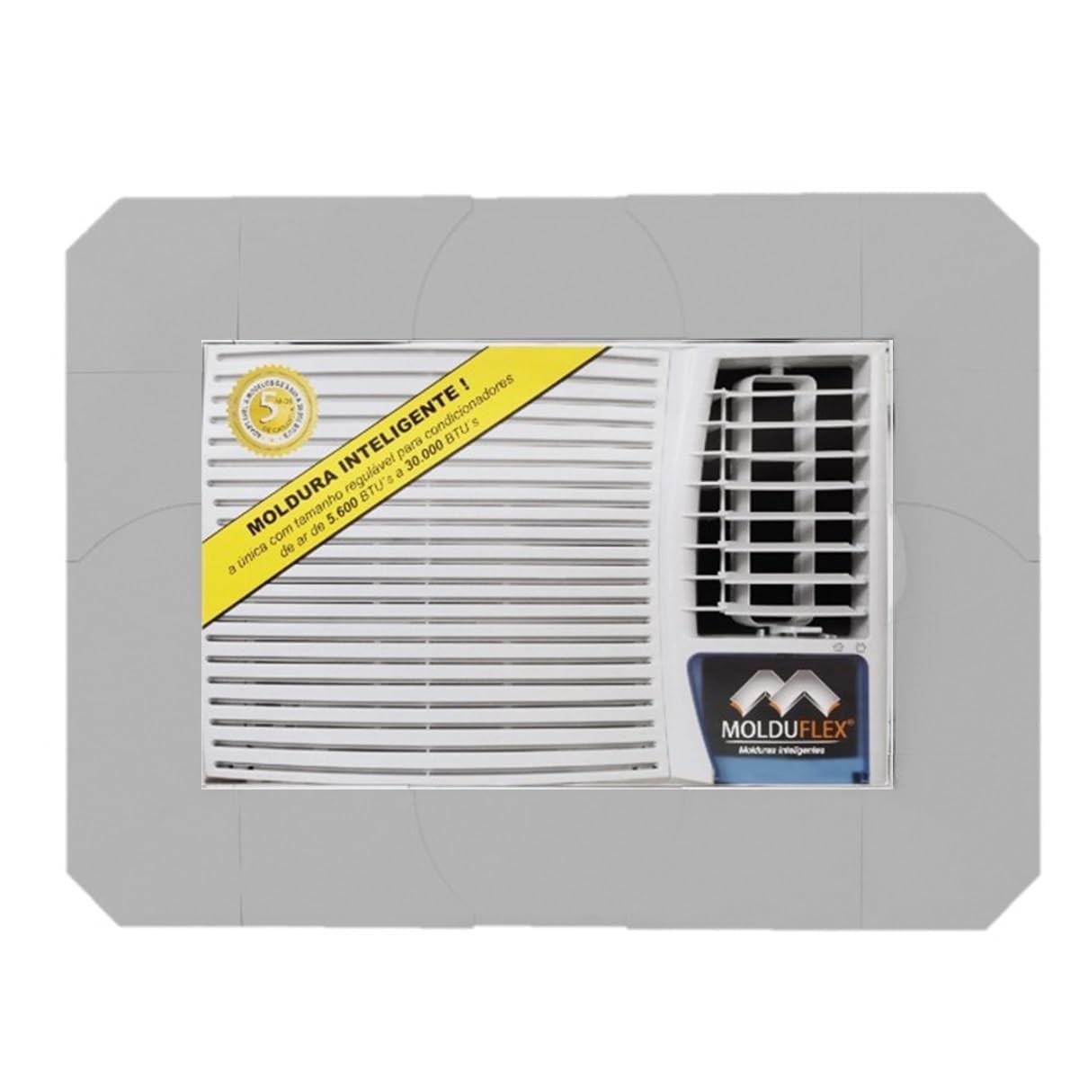 Moldura Regulável para Ar-Condicionado Cinza - 5000 a 30000 BTUs | Design Clean & Moderno
