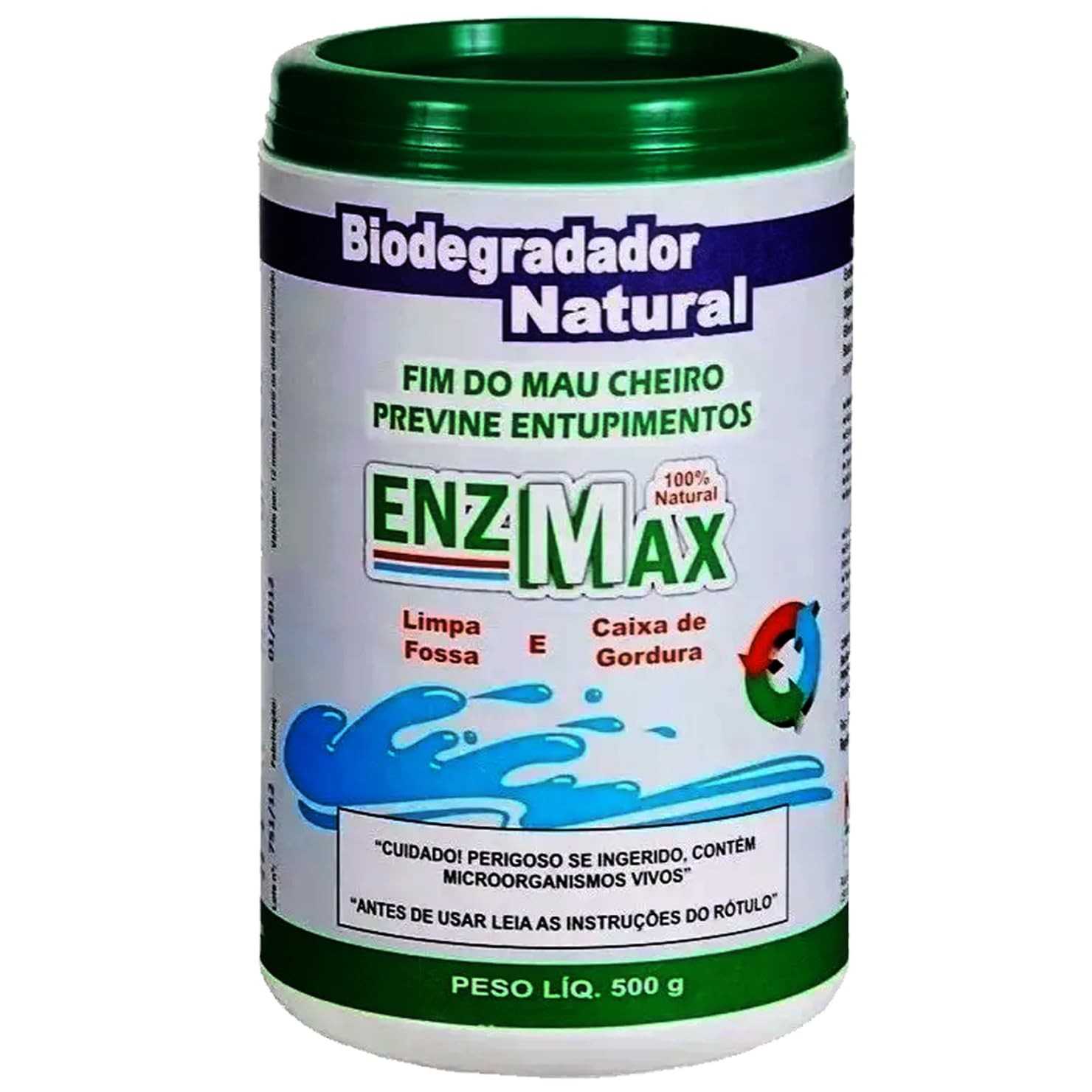Enzmax Limpa Fossa Séptica e Caixa de Gordura 500g - Enzimas Biológicas Potentes para Decomposição e Eliminação de Odores