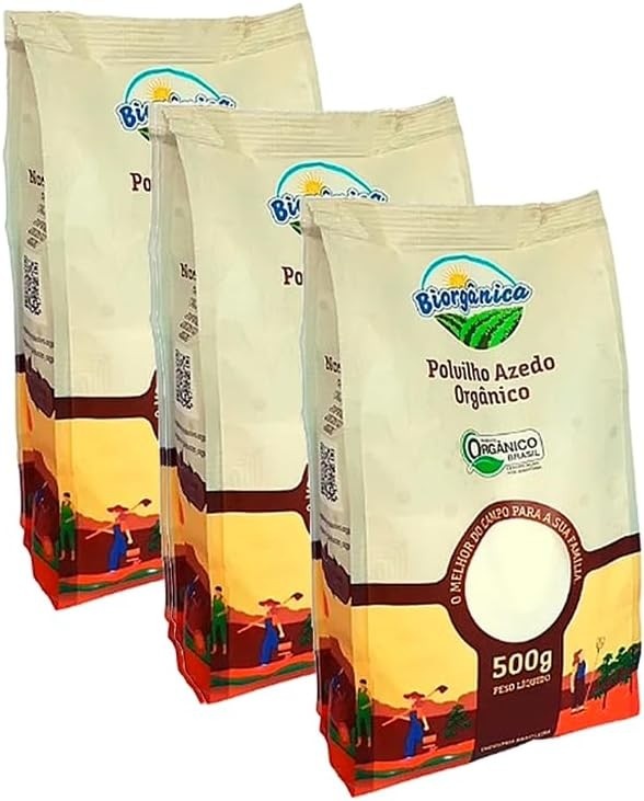 Kit 3X: Polvilho Azedo Orgânico Biorgânica 500g