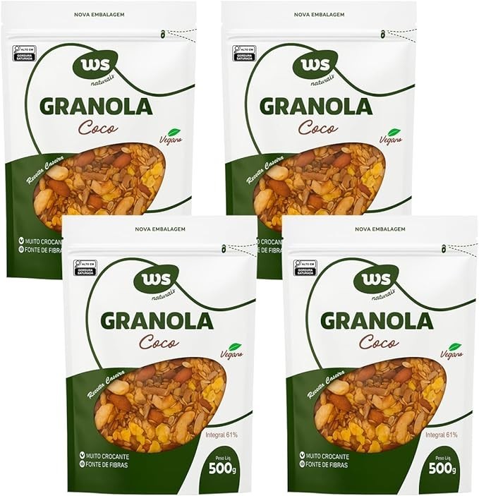 Kit 4 Granola de Coco Ws Naturais 500g