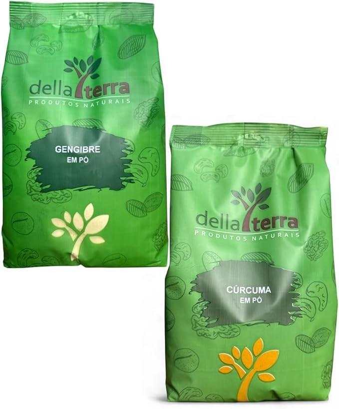 Gengibre Em Pó 500g E Cúrcuma Em Pó 500g Della Terra