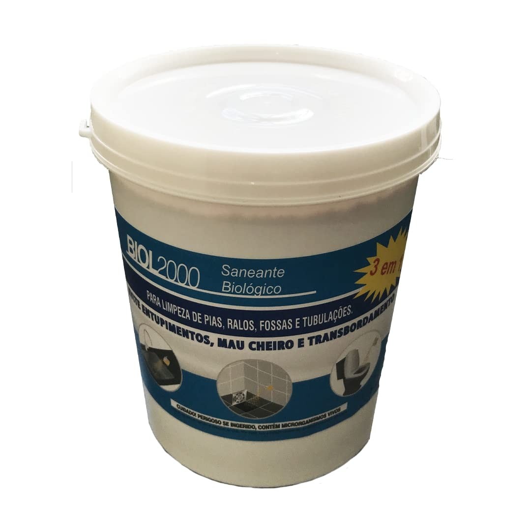 Biol2000 Remove Gorduras e Limpa Fossa Séptica, Caixa de Gordura e Ralos - Pote 500g