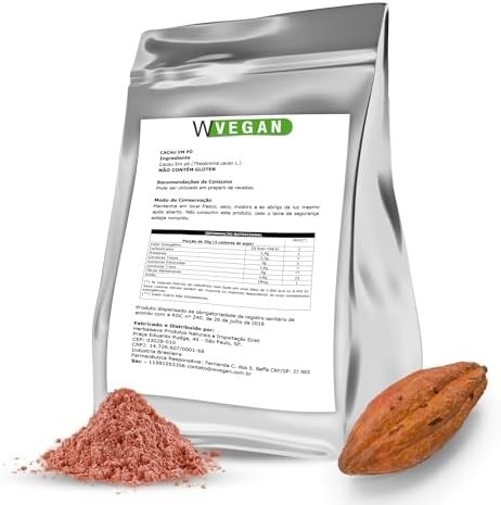 Cacau em pó 500g Embalagem Refil WVegan Vegano