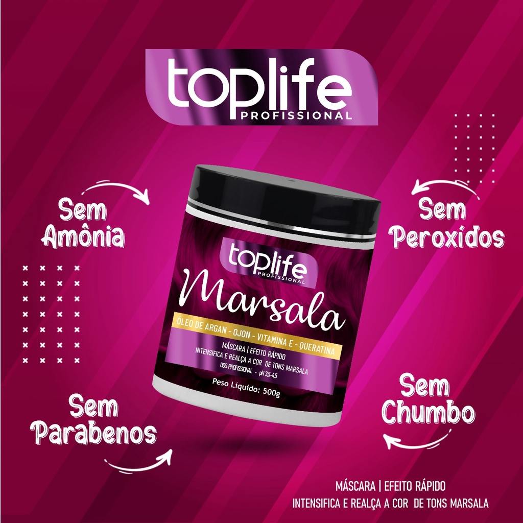 Marsala Intenso: Tonalizante Toplife 500g