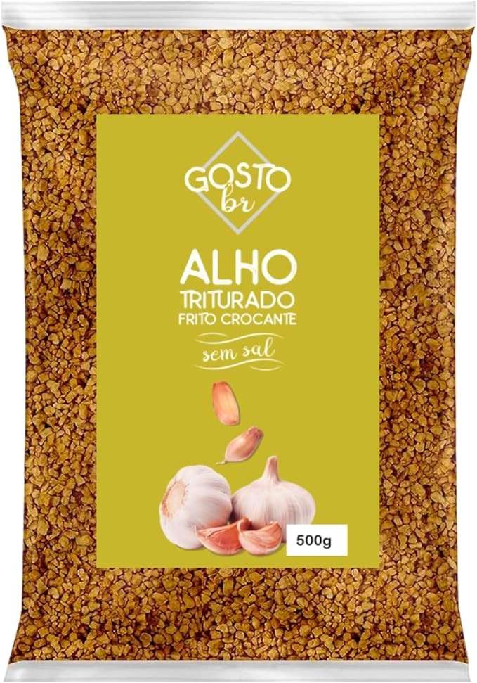 Alho Triturado Frito Crocante Sem Sal 500g Desidratado