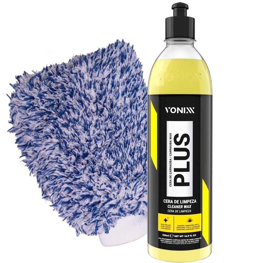 Kit Essencial Estética Automotiva Vonixx: Limpeza Plus 500ml + Luva Pré Polimento Karbox