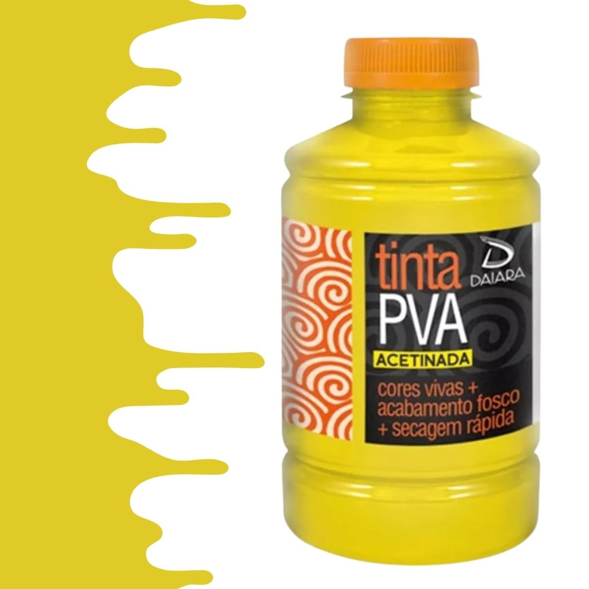 Tinta PVA 500ml Amarelo Limão - Secagem Rápida e Alta Cobertura
