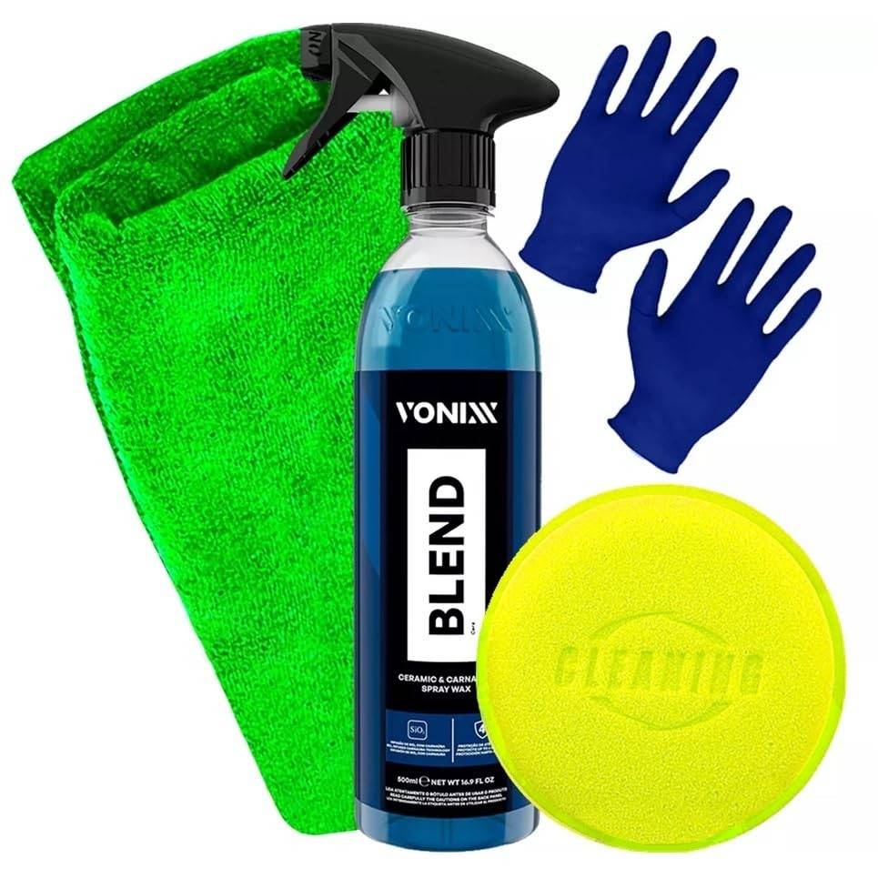 Kit Produto Automotivo Spray Carnaúba Blend 500ml + Acessórios Vonixx