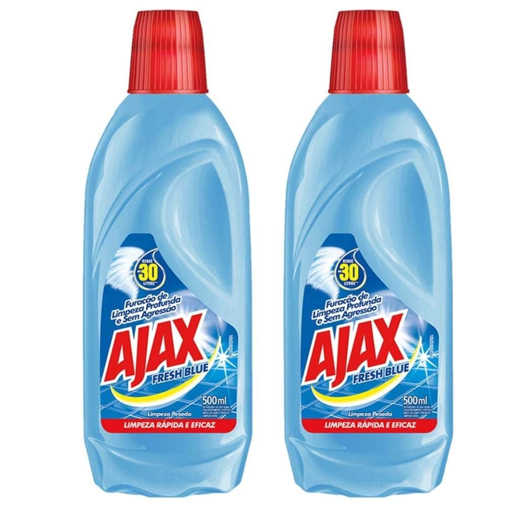 Kit com 2 Limpadores Diluíveis Ajax Fresh Blue 500ml - Limpeza Potente e Econômica