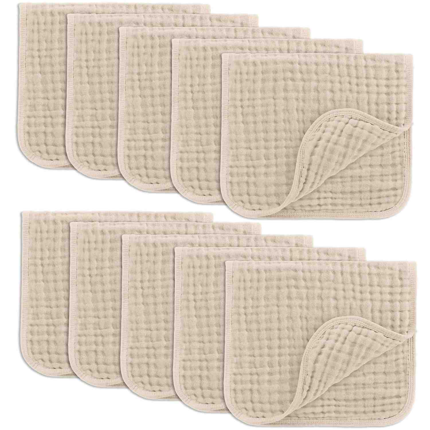 Comfy Cubs Panos para Arrotar de Musselina 50,8x25,4cm | Pacote com 10 Unidades Ultra Absorventes em 6 Camadas de Algodão Macio
